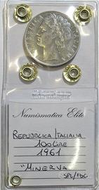 Moneta 100 Lire 1961 SPL/FDC periziata Grangia