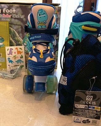 PATTINI WING FOOT DINOSAUR + SET PROTEZIONI
