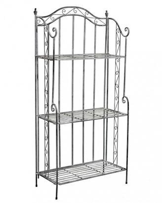 Scaffale Provenzale Ferro 3 Ripiani Bianco Ossidat