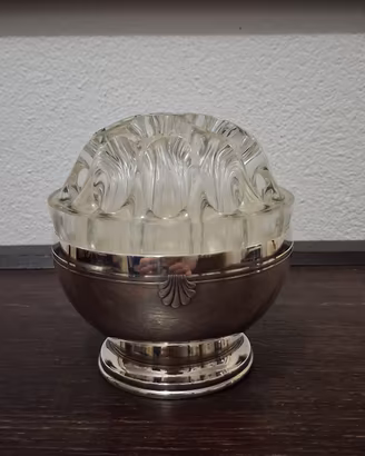 Rana portafiori cristallo argento placcato vintage