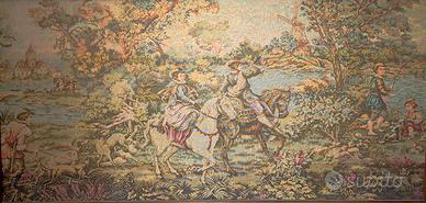 Grande Arazzo 2,15x1,2m anni '50/'60 Scena Caccia