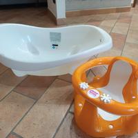Vasca Giordani per bambini e seggiolino da bagno
