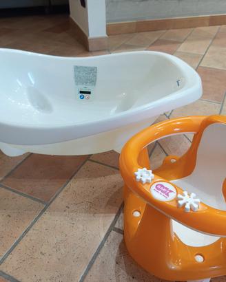 Vasca Giordani per bambini e seggiolino da bagno