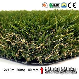 Prato 40 mm 2x10mt Artificiale Erba Sintetica 20MQ