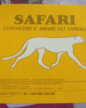 Set di 88 schede illustrate  tema Safari animali