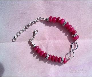 bracciale con pietre  sfaccettate radice di rubino