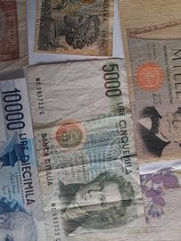 Lotto 5 banconote della lira 
