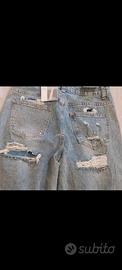 pantalone jeans tasca brillantini 