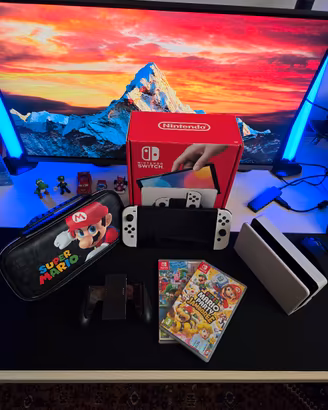 Nintendo switch oled + 2 giochi Mario Bros