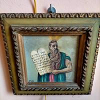 Mattonella in ceramica dipinta antica