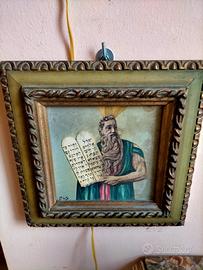 Mattonella in ceramica dipinta antica