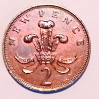 rara moneta da 2 new pence del 1971