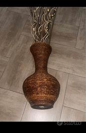 Vaso in paglia lavorato a mano