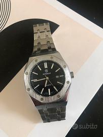 Orologio uomo mod icona in acciaio quad nero