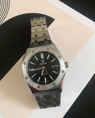 Orologio uomo mod icona in acciaio quad nero