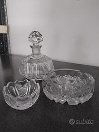 Set Ciotole antiche vetro cristallo molato anni 60