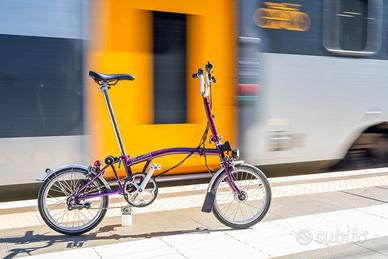 Brompton M3L Purple & Silver con luci dinamo