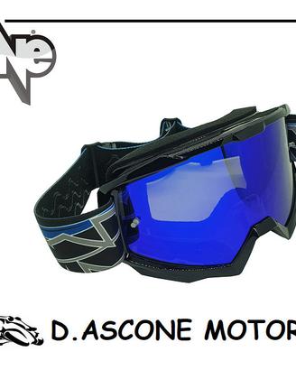 OCCHIALI CROSS “TIGER” NERI CON LENTE BLU