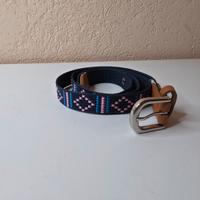 Cintura Donna intrecciata e eco-pelle Blu sottile