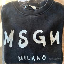 Felpa MSGM Milano Nera Originale Ragazza/o 12 anni