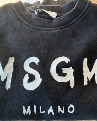 Felpa MSGM Milano Nera Originale Ragazza/o 12 anni