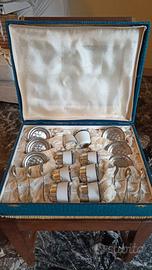 Servizio da caffè vintage in argento e porcellana