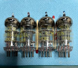 Quartetto/coppia valvole NOS TUNGSRAM ECC82 testat