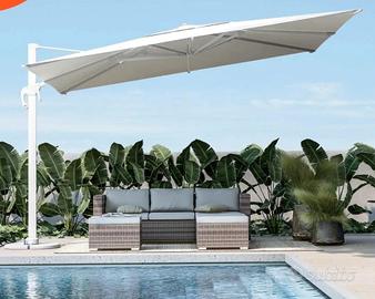 Ombrellone da giardino 4x4mt laterale Bianco nuovo