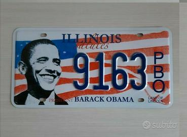 ILLINOIS Barack Obama TARGA AMERICA USA Vintage