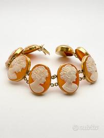 Bracciale oro 18KT con cammei, epoca 1960