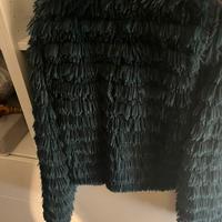 Giacca in pelliccia sintetica verde