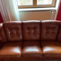 Divano 3 posti in pelle marrone