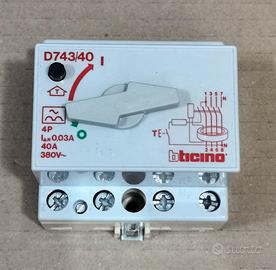 Interruttore differenzialeBticino, modelloD743A/