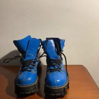 Vintage Anfibi Fly London blu elettrico, num 44