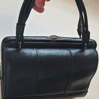Borsa vintage nera Mini Doctor Bag Kiss Lock retrò