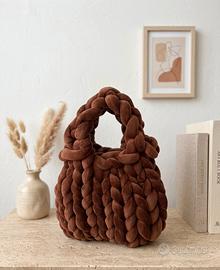 Chunky bag in velluto marrone 👜