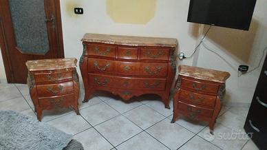 Set camera da letto stile Luigi XV – Comò + 2 como