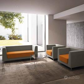 Divanetto divano bisposto ufficio eco pelle Grigio