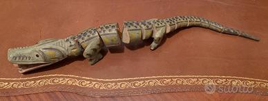 Giocattolo Coccodrillo in legno vintage