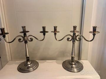 coppia Candelabri a 3 fiamme del marchio Sambonet