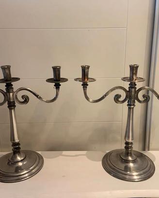 coppia Candelabri a 3 fiamme del marchio Sambonet
