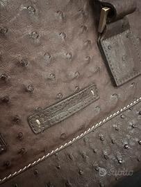 Borsa pelle struzzo Ermenegildo Zegna