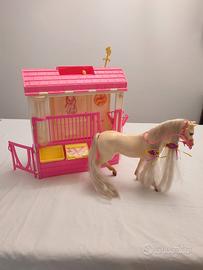Barbie horse feeding fun stable