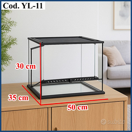 Terrario 50x35x30h Plastica e Vetro