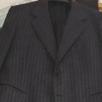 Giacca+gilet gessato nero taglia 48/50
