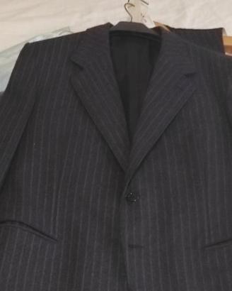 Giacca+gilet gessato nero taglia 48/50