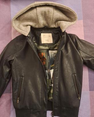 Giubbotto finta pelle bambino 5-6 anni