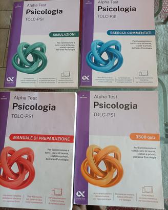 alpha test psicologia, 4 volumi  