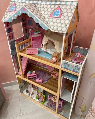 Casa casetta delle bambole in legno