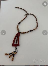 Collana Etnica Africana Originale – In Legno e Per